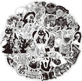 100PCS Gothic Stickers for Water Bottle,Black White Skull Stickers,Waterproof Vinyl Stickers Perfect for Phone Laptop Car Skateboard Journaling Luggage (Gothic)