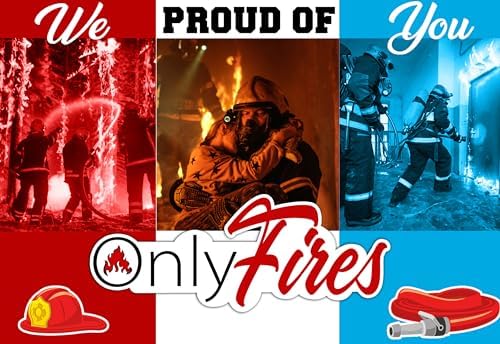 (3PCS) Only Fires Sticker Firefighter Helmet Hard Hat Fireman Stickers For Men Father Dad Adults Funny Decals Waterproof Vinyl Sticker for Water Bottle Tumbler Phone Case Cars Laptops Gifts (2 Inches)