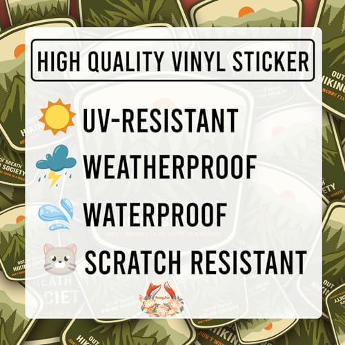 (3Pcs) Out of Breath Hiking Society Don't Worry I'll Be There in A Minute Sticker Funny Hiker Quote Decal Waterproof Vinyl Stickers Adult for Laptop Car Tumbler Water Bottle Mug Phone - Size 3”x2.9”