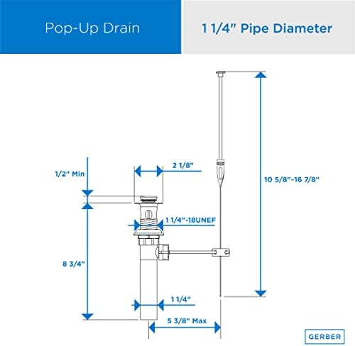 1 1/4" 50/50 Pop-Up Drain Assembly
