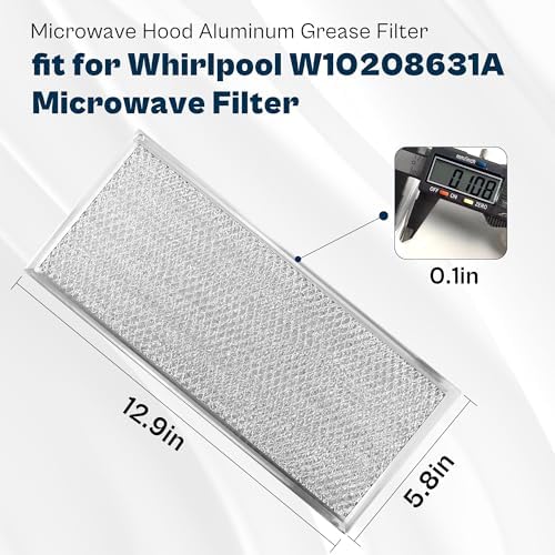 13x6 Range Hood Filter fit for Whirlpool Amana Maytag Kitchenaid Microwave Grease Filter Replacement W10208631A W10208631 prime&swift