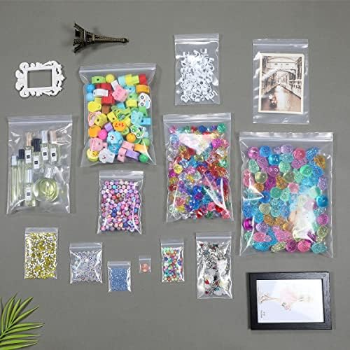 100 PCS 4" x 6" Thick 4 Mil Clear Zip Poly Bags Plastic Reclosable Zip Seal Lock Bags Heavy-Duty Photo Cards Snacks Seeds Zipper Bag