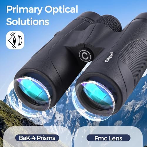 12x42 HD Adult Binoculars: Compact, Lightweight for Bird Watching, Travel, Sports, Concerts, Wildlife, Hiking, Hunting + Phone Adapter