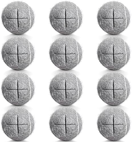 12PCS Precut Tennis Balls, Walker Glide Balls, Heavy Duty Long Lasting Felt Pads for Furniture Legs and Floor Protection