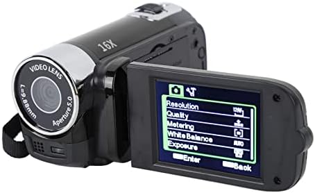 1080P HD Camera Camera Camcorder, 16MP DV Camera 16x Digital Zoom Video Camera, 2.7in TFT Rotatable Screen, Built in Speakers, USB (Black)