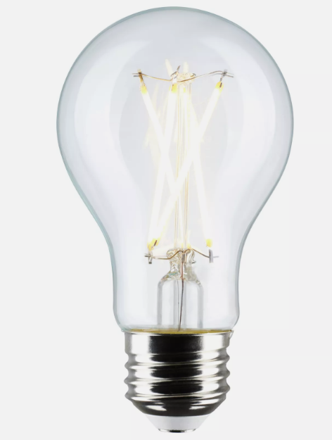 (4 Pack) Satco S21734 LED Filament Bulbs 8W =60W 120V A19 Medium E26 Base 30K