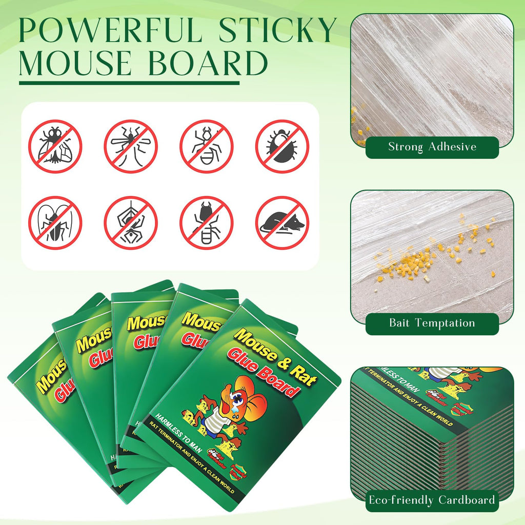 100 Pcs 11.8" x 8" Large Mouse Glue Traps with Enhanced Stickiness, Mouse Sticky Pads Foldable Mouse Traps Sticky Pads for House Indoor Outdoor, Easy to Set