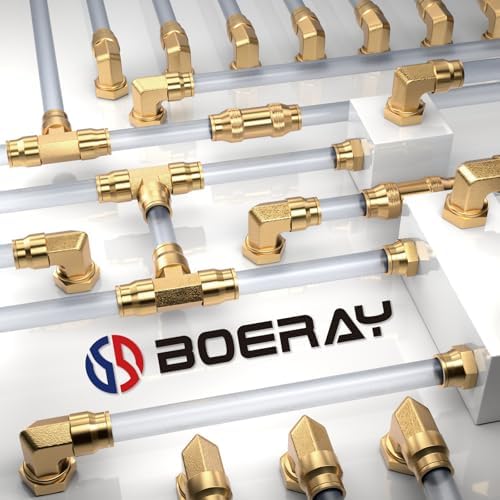 1/2" Quick Push to Connect Fittings Brass Union Straight Joint DOT Approved 1/2 inch tube OD Air Line Adapter Air Spring Suspension Kit for Car Truck Trailers and Air Brake System 5pcs