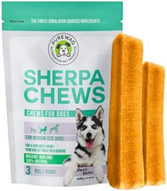 100% Natural Premium Himalayan Yak Milk Dog Chews - Long-Lasting, Digestible - Odor & Stain-Free - Gluten & GMO-Free - for Medium to Large Dogs