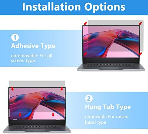 12.1 Inch Privacy Screen Filter Compatible with 16:9 Widescreen Display - Monitor, Desktop PC, Computer, Anti Spy/Easy Installation/Anti Glare/Blocking Blue Light