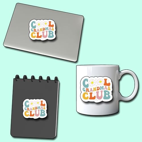 (3Pcs) Cool Grandmas Club Sticker, Decorate Books Laptop Phone Water Bottles Kindles Stickers Tumbler Sticker Waterproof Vinyl Decorate Sticker 3" Inch
