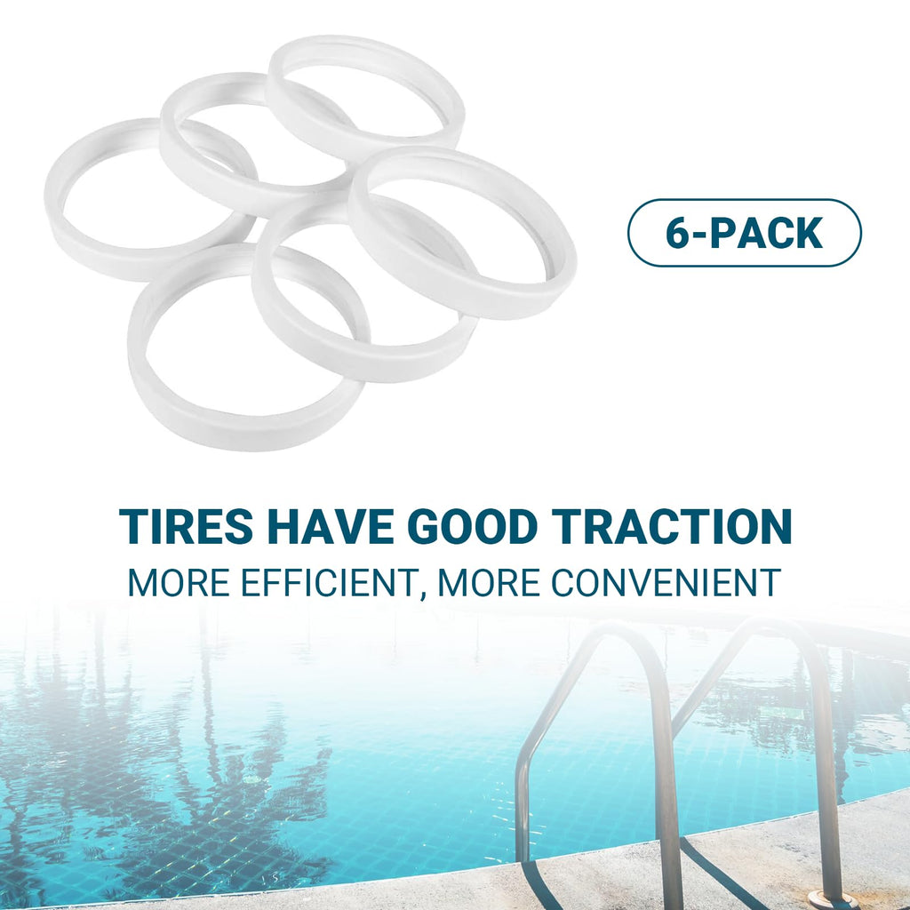 (6-Pack) The Exact Pool Cleaner Tire Replacement - Compatible with Polaris 180, 280, 360, 380, C10 and C-10 | Made of Premium, Heavy Duty Rubber - Improving The Parts Life Cycle by 50%