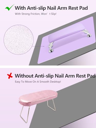 (MAT ONLY) Nail Art Table Mat, Nail Arm Rest Pad for Acrylic Nails, Soft Microfiber PU Leather Nail Mat for Table, Foldable Nail Hand Rest Pillow Manicure Pad, Acrylic Nail Desk Mat for Nail Cushion