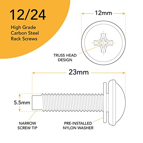 12/24 Rack Screws [50pk]. Use Rack Screws 12-24 Screws as Rack Mount Screws, Server Rack Screws, Network Rack Screws, Rack Screws Audio and Rackmount Screws. 12-24 Rack Screws with Nylon Rack Washers