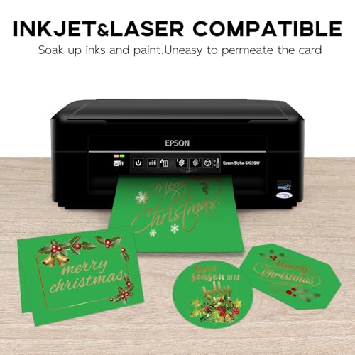100 Sheets Green Cardstock 8.5 x 11, Goefun 65lb Green Construction Paper 8.5 x 11 for Christmas Cards Making, Invitations and Craft