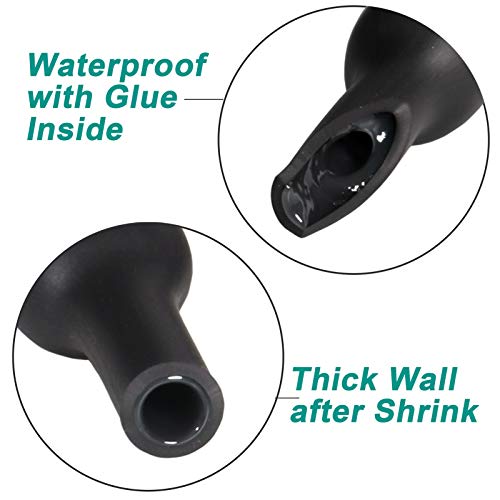 1.5 inch (Diameter) 3:1 Waterproof Heat Shrink Tubing Kit, Large Marine Dual Wall Adhesive Shrinkable Wire Wrap Tube, Insulation Sealing Wear-Resistant Cable Protector by YUKSY (4ft, Black)