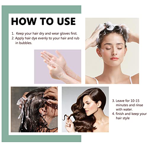 10 PCS Chestnut Brown Hair Dye Shampoo 3 in 1 Natural Hair Color Shampoo, Semi- Permanent Instant Hair Dye for Men & Women, 100% Grey Coverage Natural Hair Dye Shampoo (Chestnut brown)