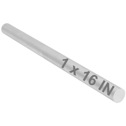 1" 6061 T651 Solid Aluminum Round Rod 16" Long 1 Inch Diameter Solid T651 Extruded Lathe Bar Stock, Round Aluminum Bars for Industrial, DIY Craft (+0.05")