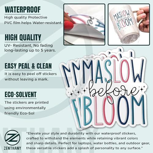 (3Pcs) Maslow Before Bloom Sticker Mental Health Self Love 2" Waterproof Vinyl Decal Sticker for Laptop Water Bottle Hard Hat Cup Cars Decals Gift for Her Him Adults 2 Inches