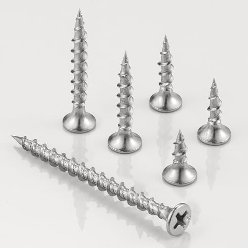(53 pcs)#10X4 410 Stainless Steel Fastener Drywall Screws-Phillips with coarse Threaded tip, Black, Suitable for Drywall Slate, Wood, etc.(1 pounds)