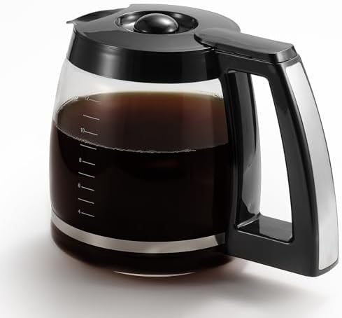 12-Cup Replacement Glass Carafe Compatible with Cuisinart Coffee Maker, 12 Cup Coffee Pot Replacement for Cuisinart, Models DCC-1100BK, DCC-1200PRC, DCC-2650, DGB500BK