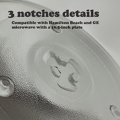 10 1/2 Inches Replacement Microwave Glass Plate Compatible with Hamilton Beach 252100500497, HB-P90D23, Microwave Glass Turntable Compatible with GE, Sunbeam, Emerson P23, Replace Part #252100500497
