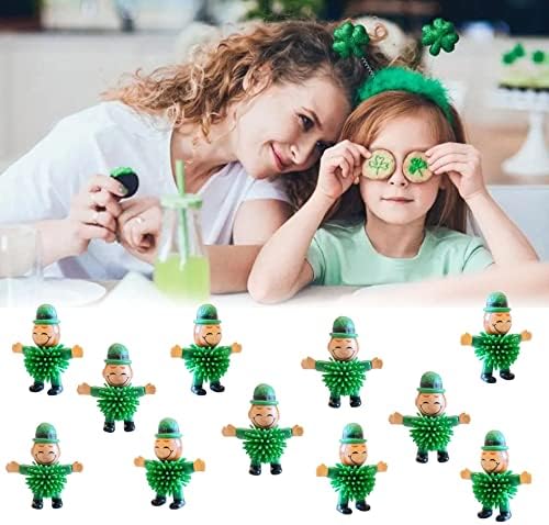12Pcs St Patrick's Day Mini Leprechaun Toys,Squeeze Porcupine Toys Stress Relief Fidget Toy for Kids Boys St Patrick's Day Party Favor,Home Decor(Child)