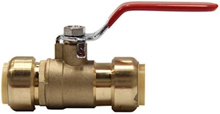 (Pack of 2) EFIELD 1/2 Inch Push-Fit Full Port Ball Valve for Hot and Cold Water with a Disconnect Clip,Brass UPC Certified
