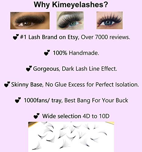 1000 Premade volume fans Mixed 4 lengths 9-12 | 11-14 | 13-16 CC, D Curl Wispy Handmade eyelash extensions supplies Russian volume lash promade fan 4D 5D 6D 10D (9mm - 12mm, 5D - 0.07 - D)