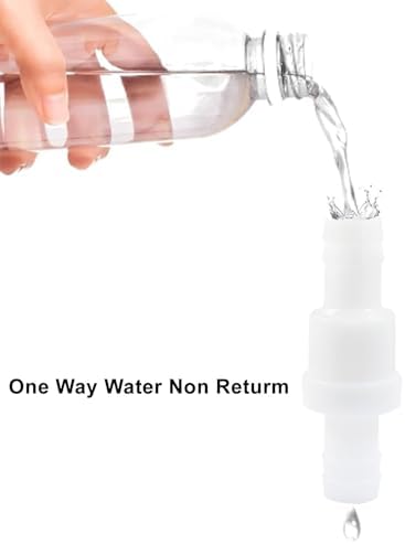 1/2" One Way Inline Check Valve 2 Pcs, Non Return Ozone Resistance PVDF Plastic One-Way Fuel Oil Water Gas Pump Air Check Valve