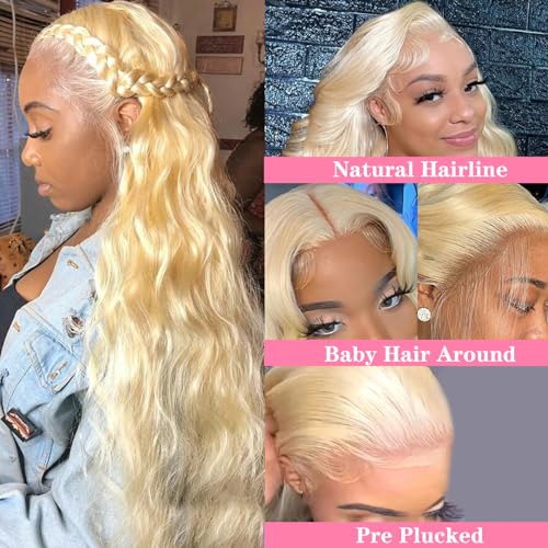 13x6 613 Lace Front Wig Human Hair Body Wave Lace Front Glueless Wigs Human Hair Blonde Wig Human Hair 180% HD Lace Frontal Wigs Human Hair Pre Plucked With Baby Hair 20 Inch
