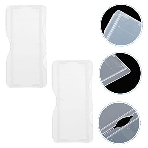 100pcs Boxes Clip Science Slides Container Plastic Slide Storage Holders Microscope Slides Microscope Slide Holding Gadgets specimens Slide Holder Shell Single pp
