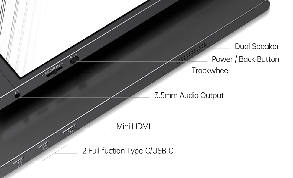 15.6inch Portable Monitor,1080P USB-C HDMI Second External Monitor for Laptop,PC,Mac Phone,PS,Xbox,Swich,IPS Ultra-Thin Zero Frame Gaming Monitor/Premium Smart Cover