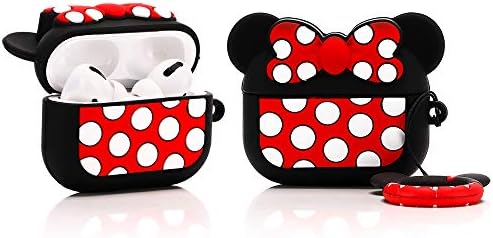 (4Pack) Case for AirPods Pro 2nd/1st Generation (2022/2019) with Carabiner, Suublg Cute Skin Design Silicone Cartoon Charging Case Protective Covers for Boys Girls (MN+MC+MrQ+Monster)