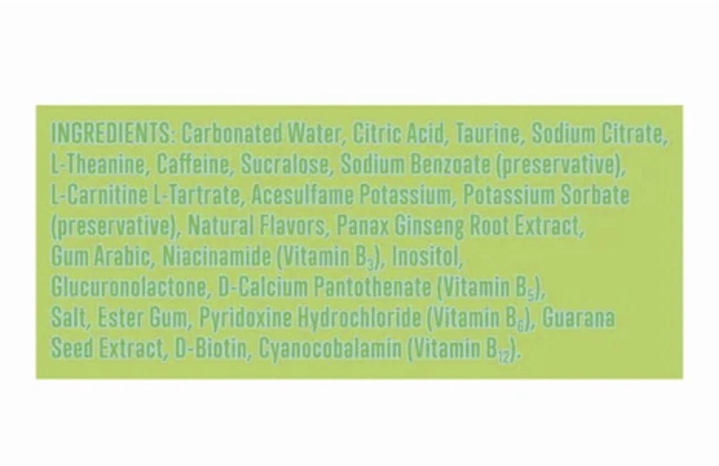 Energy Drink, Lime Slush Flavor, 12 Pack (12fl oz Cans), Sugar Free, Low Calories, 200mg Caffeine
