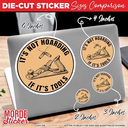 (3Pcs) It's Not Hoarding If Its Tools Stickers, 3" Funny Carpenter Wood Worker Die-Cut Waterproof Vinyl Sticker for Hard Hat Laptop Water Bottle Phone Kindle Decal Stuff Gifts for Woodworker 3 Inches