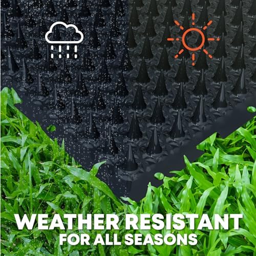 12 Pack Black Cat Spike Mat - 16" x 13" Scat Mat for Cats with 1" Spike is A Perfect Cat Scat Mat for Indoor & Outdoor Cat Repellent to Deter Feral Cats & Dogs