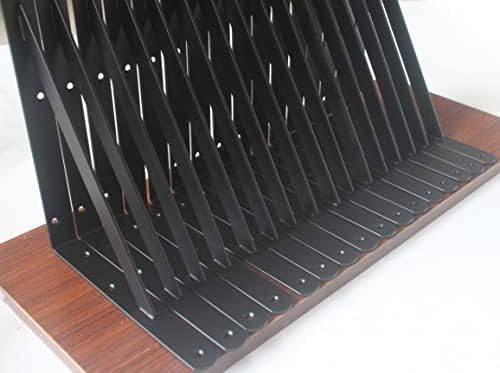 12 Pack L11 x H 8" Black Heavy Duty Shelf Brackets with Screws Metal Shelf Brackets Shelf Support Angle Brackets for Shelves L Brackets Heavy Duty Floating Shelf Brackets