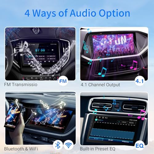 10.1 Inch Android 13 Car Stereo Receiver - Universal Fit for Most Cars, 64GB Storage, HD 720P Touchscreen, Bluetooth 4.1, Built-in GPS/Backup Camera, Supports MirrorLink & WiFi Hotspot