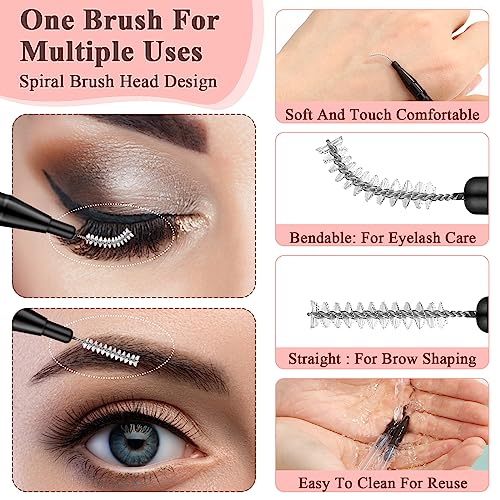 120Pcs Micro Eyebrow Brush with Cap Brow Lamination Brush Spoolies for Eyebrow Eyelash Brow Brush Lash Filler Eyebrow Lash Lift And Tint Tools for Brows and Lashes Comb Extensions