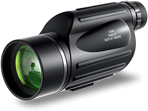 13x50 Monocular Telescope - Sunhe High Power Zoom Monocular with BAK4 Prism, FMC Lens, Handle, Smart Phone Adapter for Bird Watching Hunting Hiking Camping Traveling Gift for Mens/Adults (Ordinary)