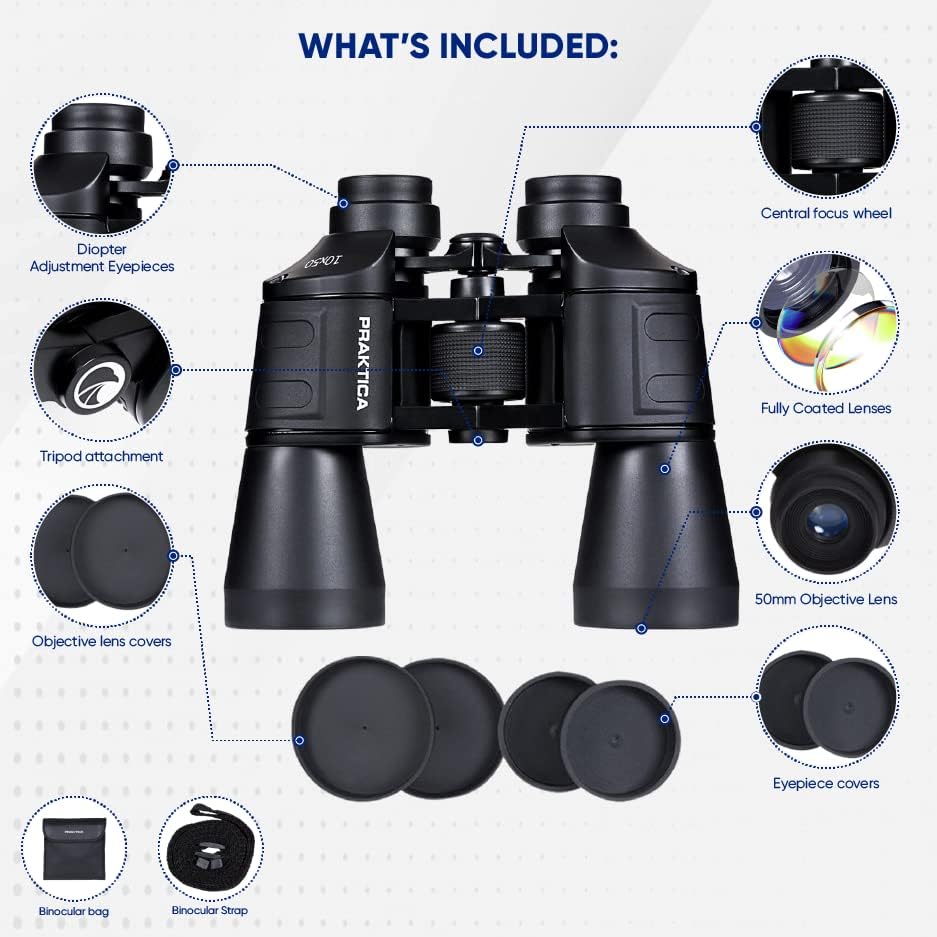 10 x 50 Falcon Porro Prism Field Binoculars with Multi Coated Lens