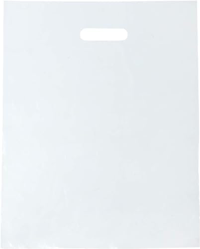 100 Clear Plastic Bags with Handles 9"x12" Merchandise Bags 1.25Mil Thick Glossy Retail Bags Shopping Bags for Small Business Boutique Bag Clear Gift Bags for Shopping, Clothing and Trade Show