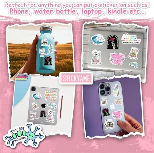 (3pcs)You've Got Potential Cute Neuron Sticker for Phone Case Laptop Tumbler Cars Trucks, Funny Biology Stickers, Kindle Stickers, Book Stickers, Neuro Psychology Decal Decor Gifts (Size 3")