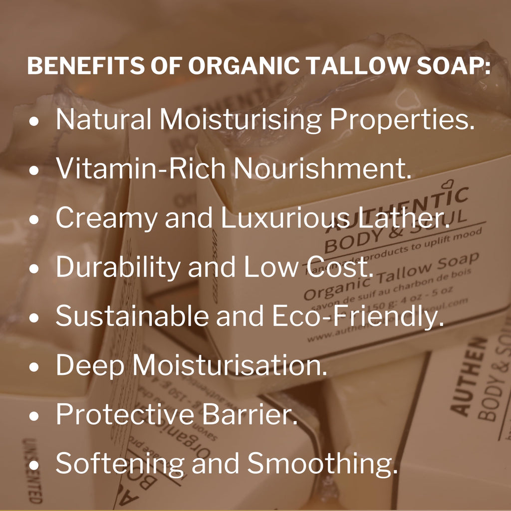 1 Ingredient Organic Tallow Soap for Sensitive Skin - 130 grams each, Pack of 2 - Premium Unscented and Fragrance Free Beef Tallow Skincare, Naturally Gentle (UNSCENTED) (2 Pack Unscented)