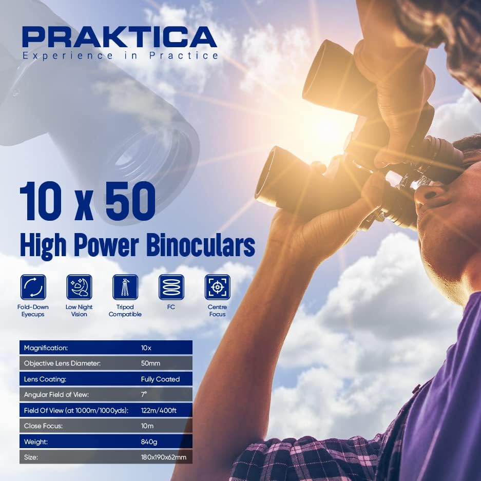 10 x 50 Falcon Porro Prism Field Binoculars with Multi Coated Lens