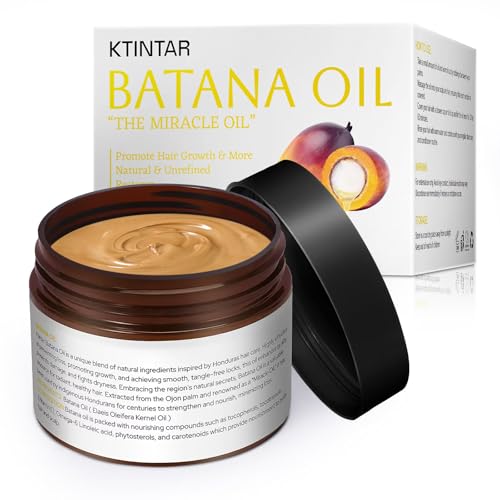 100% Natural Pure Batana Oil for Hair Growth, Unrefined & Organic, Sourced from Honduras - Enhances Hair Thickness, Prevents Hair Loss, Repairs Damaged Hair for Men & Women (4.23 Fl Oz)
