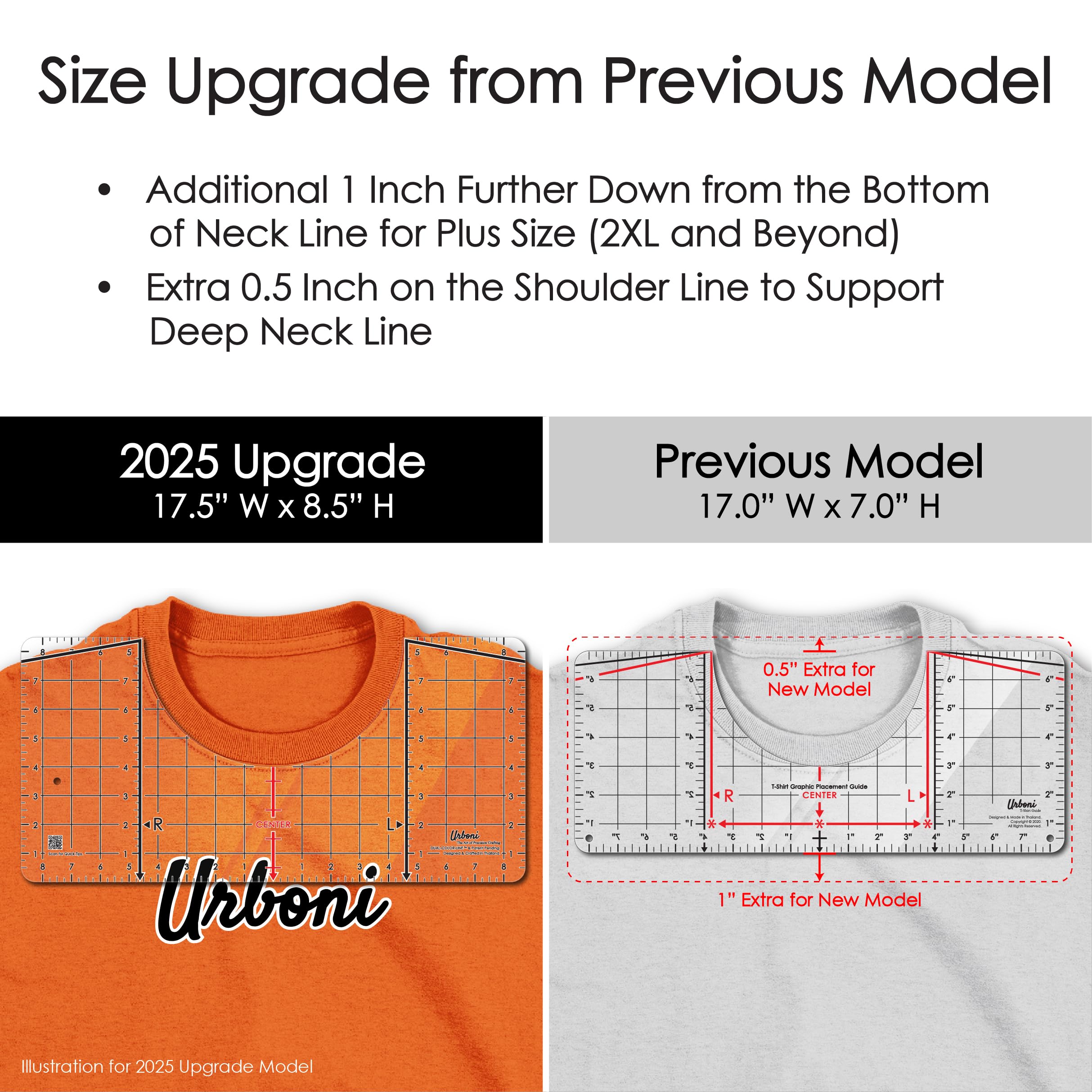 (Upgraded - XL Size) Tshirt Ruler Guide Vinyl Alignment - Shirt Measurement Tool Placement Center Design, DTF Template, Left Chest Logo, Accessories for Cricut, Heat Press Sublimation Iron on HTV