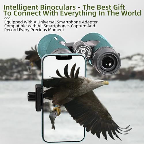 12X50 UHD Binoculars for Adults High Powered with Phone Adapter, Super Bright IPX7 Waterproof Binoculars with BAK4 Prisms, Professional Binoculars for Hunting Bird Watching Stargazing Safari Travel
