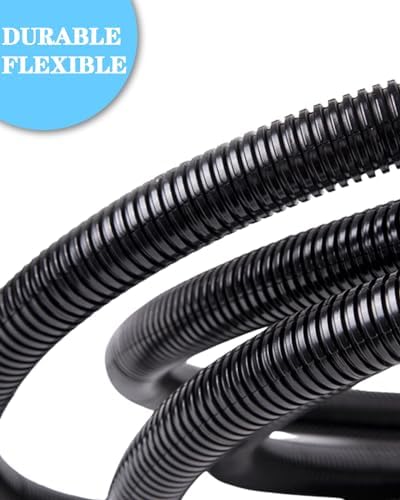 1/2 Inch Wire Loom Split Tubing - 33 ft Cord Protector Electric Wires Covers, Automotive Wire Flexible Conduit, Plastic Wire Cover (1/2"- 33ft, Black)